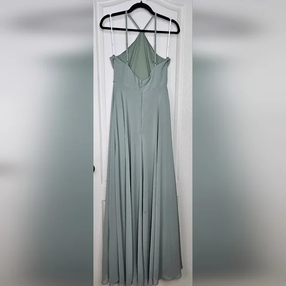 Lulus Absolutely Breathtaking Sleeveless Sage Brush Maxi Dress, Size Medium - Picture 10 of 11
